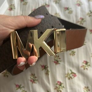 Michael Kors Gold and Brown Belt